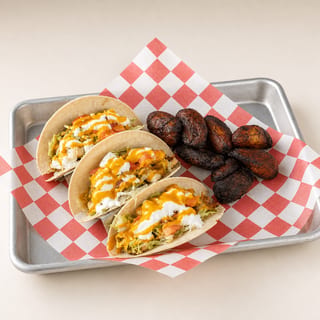 Soft Tacos Choice of BBQ Chicken or Smoked Pulled Pork (3)