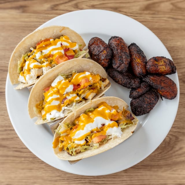 Soft Tacos Choice of Smoked Brisket or BBQ Shrimp.