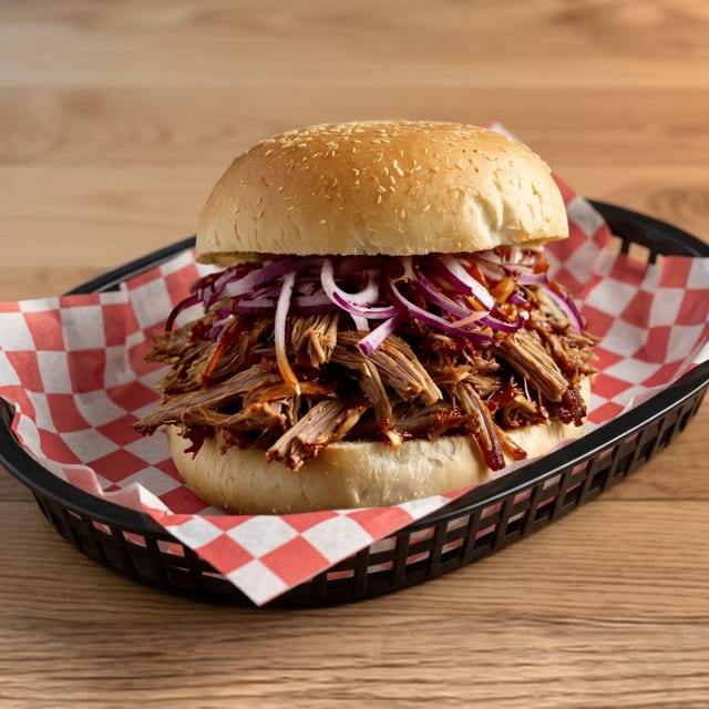 BBQ Pulled Pork Sandwich.